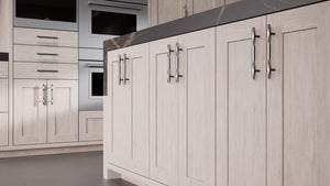 Lakeland Pewter Cherry ( Cherry | Plain Cut [ Frameless • Satin • Stained ] - 10' X 10' Kitchen Cabinet ) | Assembled In USA