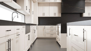 Lakeland Repose Gray ( Maple | Plain Cut [ Frameless • Satin • Painted ] - 10' X 10' Kitchen Cabinet ) | Assembled In USA