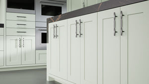 Lakeland Sage Green ( Maple | Plain Cut [ Frameless • Satin • Painted ] - 10' X 10' Kitchen Cabinet ) | Assembled In USA