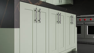 Lakeland Sage Green ( Maple | Plain Cut [ Frameless • Satin • Painted ] - 10' X 10' Kitchen Cabinet ) | Assembled In USA