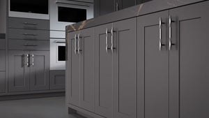 Lakeland Simply Black ( Maple | Plain Cut [ Frameless • Satin • Painted ] - 10' X 10' Kitchen Cabinet ) | Assembled In USA