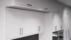 Lakeland Simply Gray ( Maple | Plain Cut [ Frameless • Satin • Painted ] - 10' X 10' Kitchen Cabinet ) | Assembled In USA