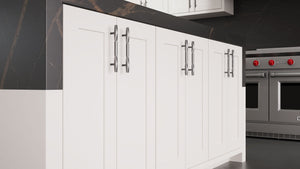 Lakeland Simply White ( Maple | Plain Cut [ Frameless • Satin • Painted ] - 10' X 10' Kitchen Cabinet ) | Assembled In USA