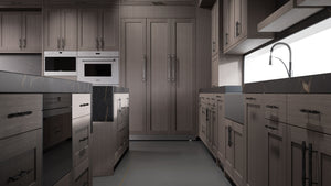 Lakeland Urban Oak ( White_Oak | Rift Cut [ Frameless • Wire Brushed • Stained ] - 10' X 10' Kitchen Cabinet ) | Assembled In USA