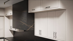 Lakeland II Anew Gray ( Maple | Plain Cut [ Frameless • Satin • Painted ] - 10' X 10' Kitchen Cabinet ) | Assembled In USA