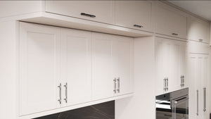 Lakeland II Anew Gray ( Maple | Plain Cut [ Frameless • Satin • Painted ] - 10' X 10' Kitchen Cabinet ) | Assembled In USA