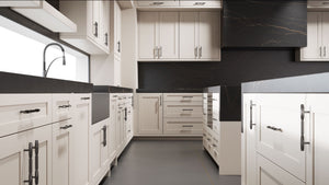 Lakeland II Anew Gray ( Maple | Plain Cut [ Frameless • Satin • Painted ] - 10' X 10' Kitchen Cabinet ) | Assembled In USA