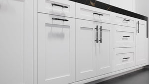 Lakeland II Bright White ( Maple | Plain Cut [ Frameless • Satin • Painted ] - 10' X 10' Kitchen Cabinet ) | Assembled In USA