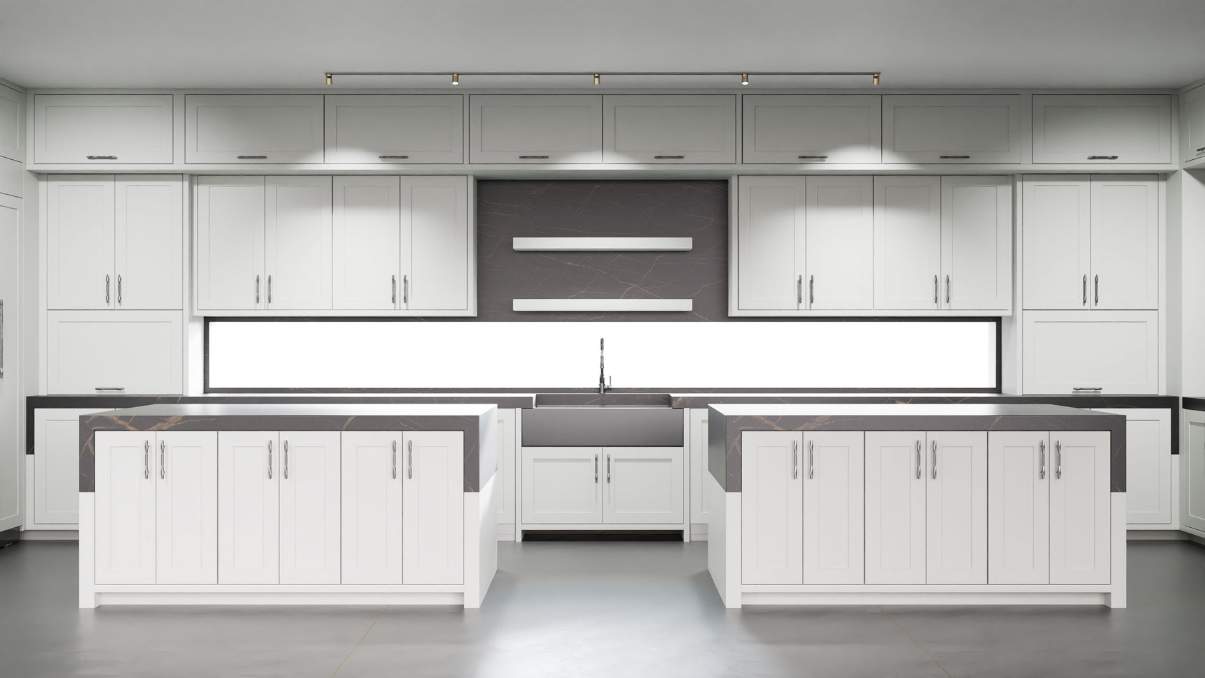 Lakeland II Dove Gray ( Maple | Plain Cut [ Frameless • Satin • Painted ] - 10' X 10' Kitchen Cabinet ) | Assembled In USA