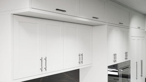 Lakeland II Dove Gray ( Maple | Plain Cut [ Frameless • Satin • Painted ] - 10' X 10' Kitchen Cabinet ) | Assembled In USA