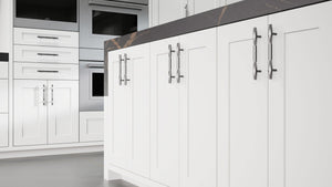 Lakeland II Dove Gray ( Maple | Plain Cut [ Frameless • Satin • Painted ] - 10' X 10' Kitchen Cabinet ) | Assembled In USA