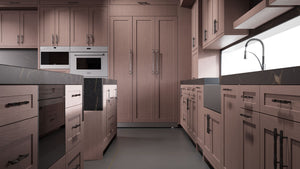 Lakeland II Driftwood Cherry ( Cherry | Plain Cut [ Frameless • Satin • Stained ] - 10' X 10' Kitchen Cabinet ) | Assembled In USA