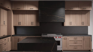 Lakeland II Dusk Gray Oak ( White_Oak | Rift Cut [ Frameless • Wire Brushed • Stained ] - 10' X 10' Kitchen Cabinet ) | Assembled In USA