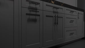 Lakeland II Iron Ore ( Maple | Plain Cut [ Frameless • Satin • Painted ] - 10' X 10' Kitchen Cabinet ) | Assembled In USA