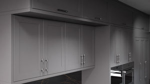 Lakeland II Iron Ore ( Maple | Plain Cut [ Frameless • Satin • Painted ] - 10' X 10' Kitchen Cabinet ) | Assembled In USA