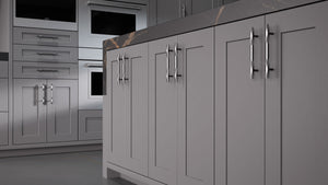 Lakeland II Iron Ore ( Maple | Plain Cut [ Frameless • Satin • Painted ] - 10' X 10' Kitchen Cabinet ) | Assembled In USA