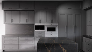 Lakeland II Iron Ore ( Maple | Plain Cut [ Frameless • Satin • Painted ] - 10' X 10' Kitchen Cabinet ) | Assembled In USA