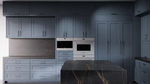 Lakeland II Midnight Blue ( Maple | Plain Cut [ Frameless • Satin • Painted ] - 10' X 10' Kitchen Cabinet ) | Assembled In USA