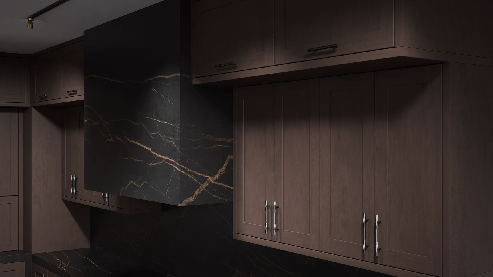 Lakeland II Misty Gray ( Cherry | Plain Cut [ Frameless • Satin • Stained ] - 10' X 10' Kitchen Cabinet ) | Assembled In USA