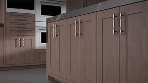 Lakeland II Misty Gray ( Cherry | Plain Cut [ Frameless • Satin • Stained ] - 10' X 10' Kitchen Cabinet ) | Assembled In USA