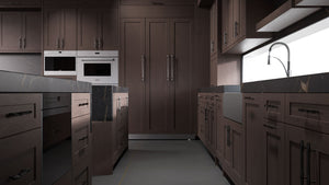 Lakeland II Misty Gray ( Cherry | Plain Cut [ Frameless • Satin • Stained ] - 10' X 10' Kitchen Cabinet ) | Assembled In USA