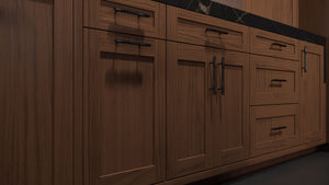 Lakeland II Natural Walnut ( Walnut | Plain Cut [ Frameless • Satin • Stained ] - 10' X 10' Kitchen Cabinet ) | Assembled In USA