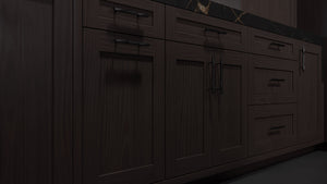 Lakeland II Onyx Cherry ( Cherry | Plain Cut [ Frameless • Satin • Stained ] - 10' X 10' Kitchen Cabinet ) | Assembled In USA