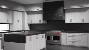 Lakeland II Simply Gray ( Maple | Plain Cut [ Frameless • Satin • Painted ] - 10' X 10' Kitchen Cabinet ) | Assembled In USA