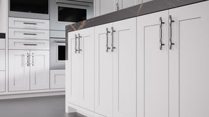 Lakeland II Simply Gray ( Maple | Plain Cut [ Frameless • Satin • Painted ] - 10' X 10' Kitchen Cabinet ) | Assembled In USA