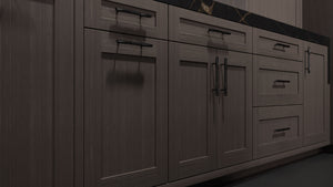 Lakeland II Urban Oak ( White_Oak | Rift Cut [ Frameless • Wire Brushed • Stained ] - 10' X 10' Kitchen Cabinet ) | Assembled In USA