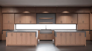 Lakeland II Washed Walnut ( Walnut | Plain Cut [ Frameless • Satin • Stained ] - 10' X 10' Kitchen Cabinet ) | Assembled In USA