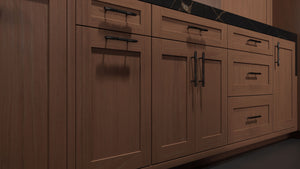 Lakeland II Washed Walnut ( Walnut | Plain Cut [ Frameless • Satin • Stained ] - 10' X 10' Kitchen Cabinet ) | Assembled In USA