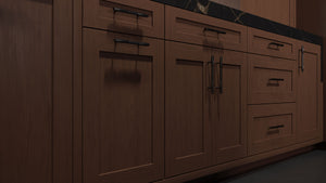 Lakeland II Winter Wheat ( Cherry | Plain Cut [ Frameless • Satin • Stained ] - 10' X 10' Kitchen Cabinet ) | Assembled In USA