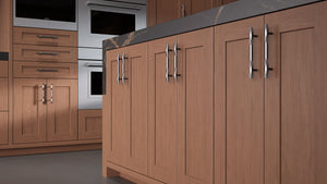 Lakeland II Winter Wheat ( Cherry | Plain Cut [ Frameless • Satin • Stained ] - 10' X 10' Kitchen Cabinet ) | Assembled In USA