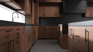 Lakeland II Winter Wheat ( Cherry | Plain Cut [ Frameless • Satin • Stained ] - 10' X 10' Kitchen Cabinet ) | Assembled In USA