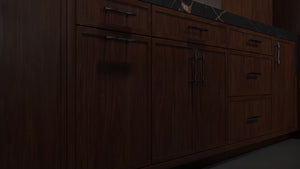 Montauk Cherry Cognac ( Cherry | Plain Cut [ Frameless • Satin • Stained ] - 10' X 10' Kitchen Cabinet ) | Assembled In USA