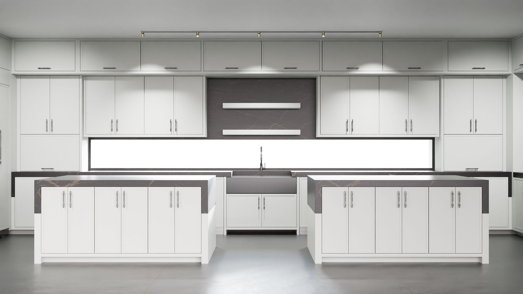 Montauk Dove Gray ( Maple | Plain Cut [ Frameless • Satin • Painted ] - 10' X 10' Kitchen Cabinet ) | Assembled In USA