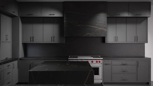 Montauk Iron Ore ( Maple | Plain Cut [ Frameless • Satin • Painted ] - 10' X 10' Kitchen Cabinet ) | Assembled In USA