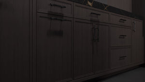 Montauk Onyx Oak ( White_Oak | Rift Cut [ Frameless • Wire Brushed • Stained ] - 10' X 10' Kitchen Cabinet ) | Assembled In USA