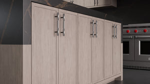 Montauk Pewter Cherry ( Cherry | Plain Cut [ Frameless • Satin • Stained ] - 10' X 10' Kitchen Cabinet ) | Assembled In USA