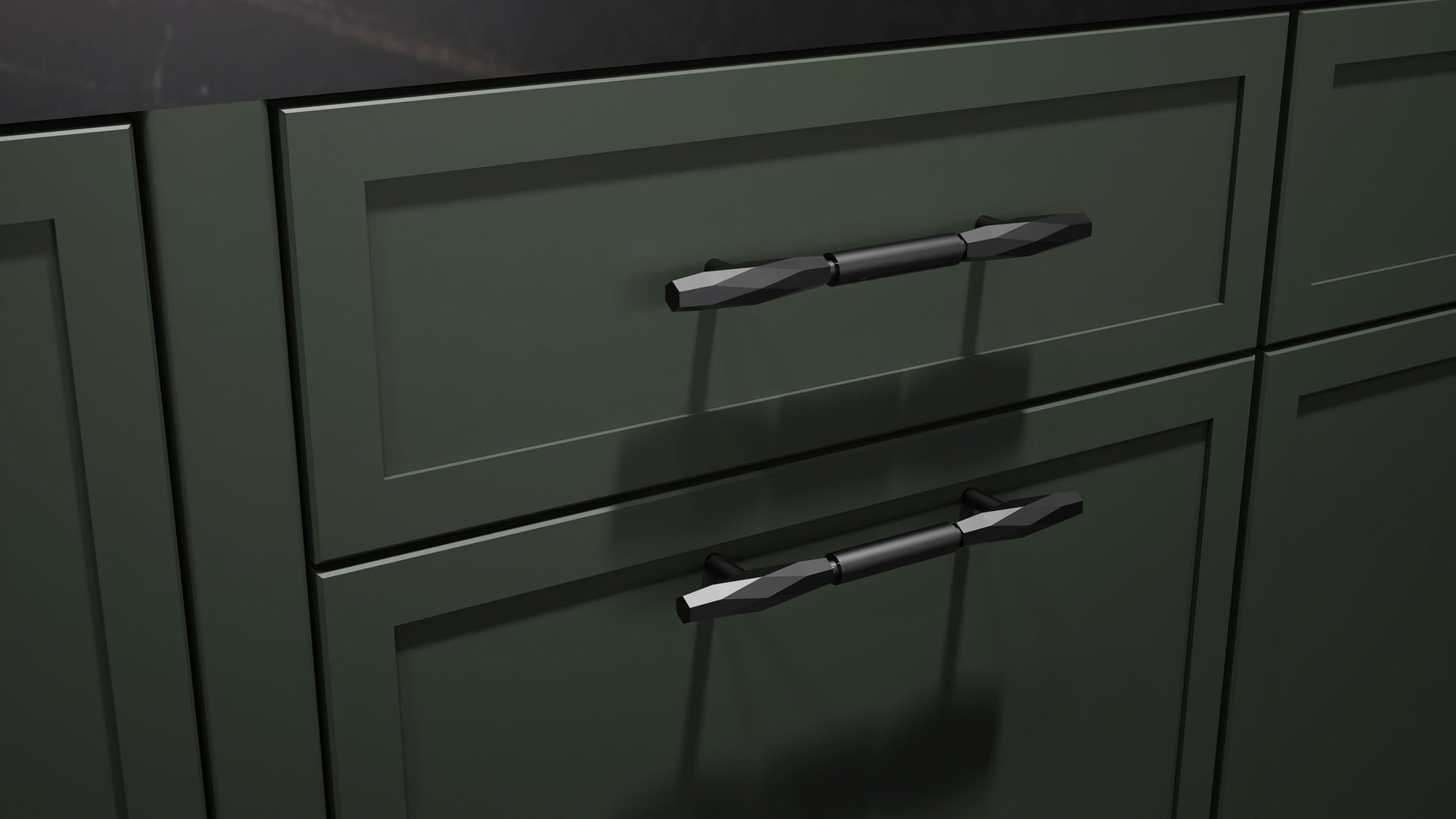 Montauk Pewter Green ( Maple | Plain Cut [ Frameless • Satin • Painted ] - 10' X 10' Kitchen Cabinet ) | Assembled In USA