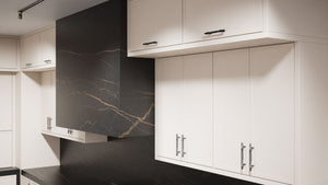 Montauk Repose Gray ( Maple | Plain Cut [ Frameless • Satin • Painted ] - 10' X 10' Kitchen Cabinet ) | Assembled In USA