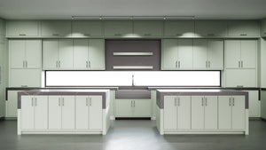 Montauk Sage Green ( Maple | Plain Cut [ Frameless • Satin • Painted ] - 10' X 10' Kitchen Cabinet ) | Assembled In USA