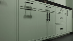 Montauk Sage Green ( Maple | Plain Cut [ Frameless • Satin • Painted ] - 10' X 10' Kitchen Cabinet ) | Assembled In USA