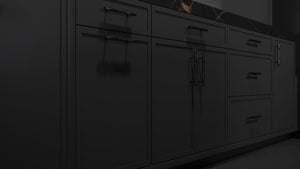 Montauk Simply Black ( Maple | Plain Cut [ Frameless • Satin • Painted ] - 10' X 10' Kitchen Cabinet ) | Assembled In USA