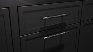 Montauk Simply Black ( Maple | Plain Cut [ Frameless • Satin • Painted ] - 10' X 10' Kitchen Cabinet ) | Assembled In USA