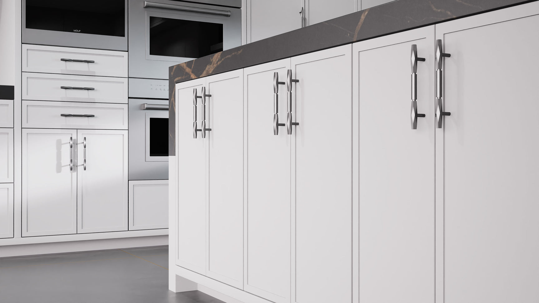 Montauk Simply Gray ( Maple | Plain Cut [ Frameless • Satin • Painted ] - 10' X 10' Kitchen Cabinet ) | Assembled In USA