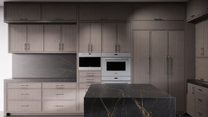 Montauk Urban Oak ( White_Oak | Rift Cut [ Frameless • Wire Brushed • Stained ] - 10' X 10' Kitchen Cabinet ) | Assembled In USA