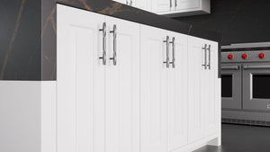 Newhaven Bright White ( Maple | Plain Cut [ Frameless • Satin • Painted ] - 10' X 10' Kitchen Cabinet ) | Assembled In USA