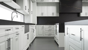 Newhaven Dove Gray ( Maple | Plain Cut [ Frameless • Satin • Painted ] - 10' X 10' Kitchen Cabinet ) | Assembled In USA